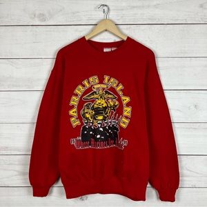Vintage USMC Marines Paris Island Sweatshirt Large